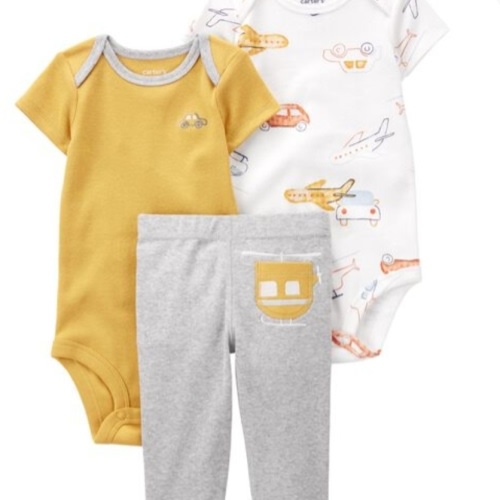 Grey/Yellow Baby 3-Piece Helicopter Little Character Set | carters.com