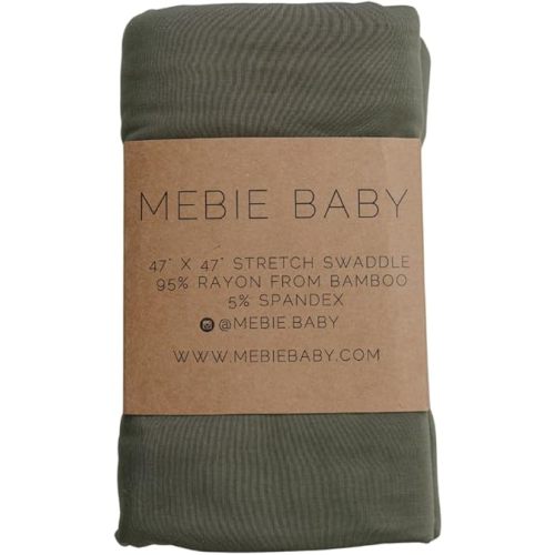 Mebie Baby Olive Stretch Swaddle, Modern and Neutral Swaddle Blanket for Baby Girl or Boy, Soft Baby Blankets, Newborn Swaddle Blanket, 0-3 Month, Comfy Wrap, Baby Essentials & Gifts (47" x 47")