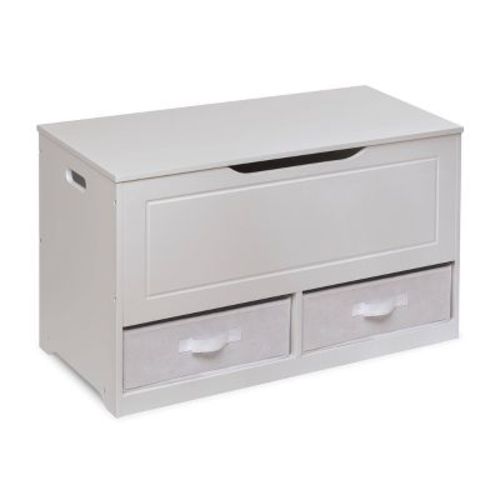 Badger Basket Up and Down Toy and Storage Box and Bench with Two Baskets White