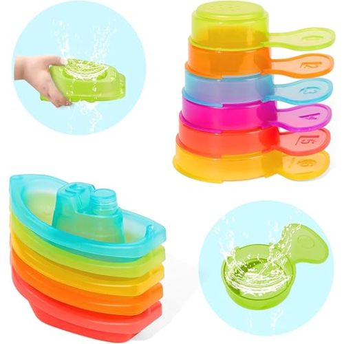 Baby Bath Toys for Kids Ages 1-3, 11 PCS Mold Free Toddler Bath Toys for 2-4 Bathtub Water Toys, Bath Toys for Babies 6-12-18 Months, Water Table Accessories
