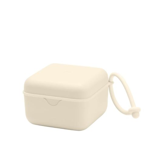 BIBS Pacifier Box with Loop for Storing & Carrying Soothers | 100% BPA Free Material | Designed & Made in Denmark | Ivory