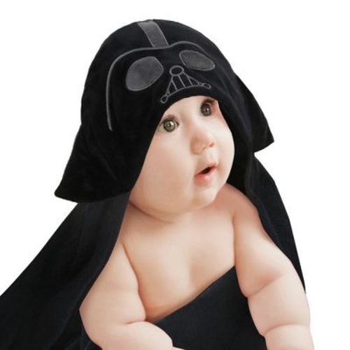 Lambs & Ivy Star Wars Darth Vader Black Luxury Cotton Hooded Baby Bath Towel