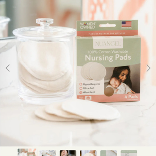 All Natural Cotton Washable Nursing Pads - 4 Per Package – NuAngel, Inc.