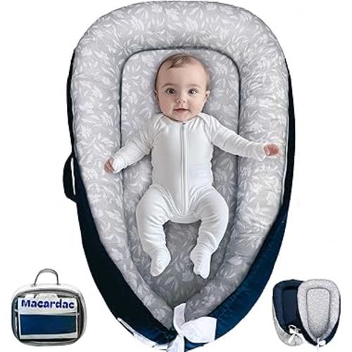 Baby Lounger for Newborn – 100% Cotton, Breathable & Soft Nest (0-24 Months), Portable Infant Pillow, Snuggle Me Lounger, Baby Lounger Pillow