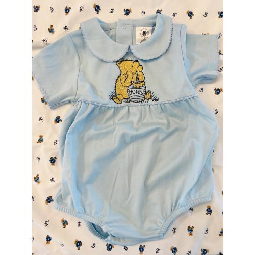 Bear Bubble, pooh baby outfit, baby shower gift, bear baby outfit, baby nursery, bear embroidered, winnie, sk creations, Pima Cotton, pooh