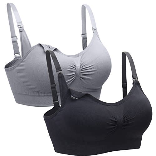 Suekaphin 2PACK Nursing Maternity Bra for Pregnancy Women Breastfeeding Comfortable Sleeping with Extenders
