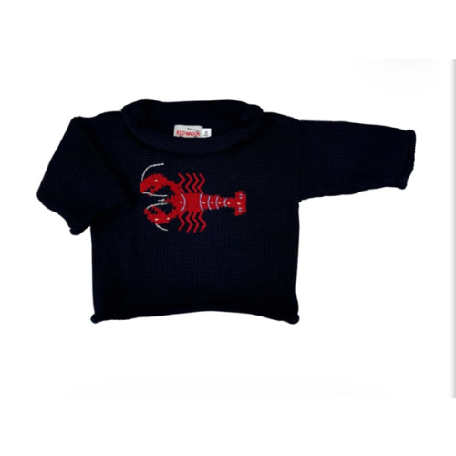 Children's Navy Lobster Roll Neck Sweater | Kids Sweater | The Red Wagon