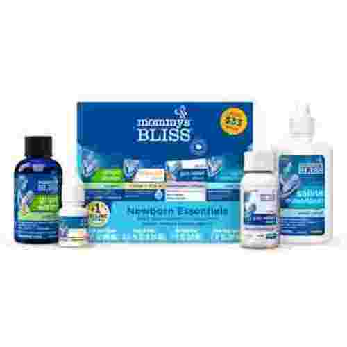 Mommy's Bliss Newborn Set, Organic Colic Medicine, Gripe Water, Vitamin D, Gas Relief, Saline Drops, 4 Count