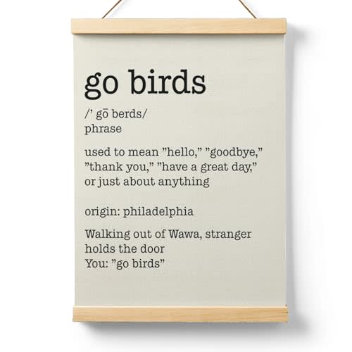 Ryeolo Football Go Birds Definition Wooden Poster Hanger Frame 12.5x17 Inch,Go Birds Poster Hanger Frame,Motivational Wooden Hanging Wall Art Decor For Home Room