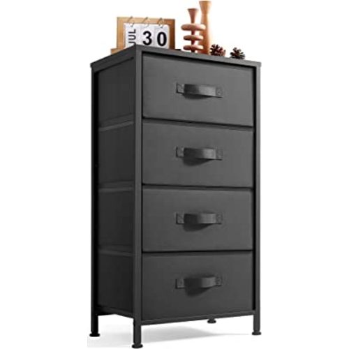 Amazon.com: LINSY HOME Dresser for Bedroom, Black Dresser with 4 Drawers, Chest of Drawers with Wood Top and Steel Frame, Storage Drawers for Closet, Living Room, Hallway, Entryway : Home & Kitchen