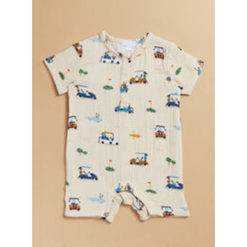 Cutie Golf Cart Romper in Oatmeal | Tullabee