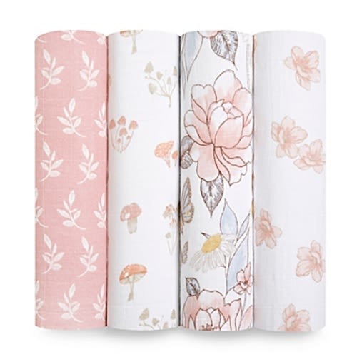 aden + anais® 4-Pack Earthly Organic Cotton Swaddle in Pink