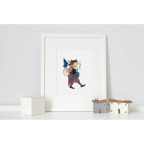 Scottish Fox, UNFRAMED Print, The Queen's Guard, Kid's British Art, London Theme Nursery, Children's Bedroom, Iconic Illustration
