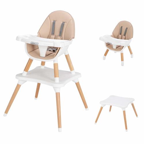 JOYMOR Dining Chair with Tray 4-Position Adjustable 5-in-1 Baby High Chair Off White/Grey/Blue