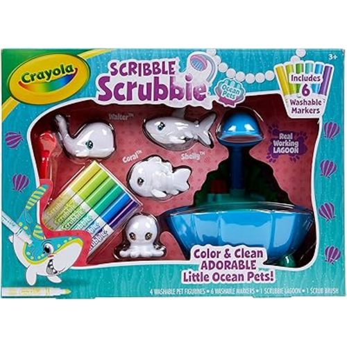 Crayola Scribble Scrubbie Pets Blue Lagoon Playset, Pet Toys For Girls & Boys, Gifts For Kids Ages 3+