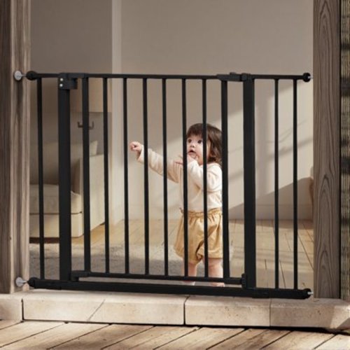 Baby Safety Gate, Baby Gates for Top Stairs Doorway, 29.5''- 40.5''Wide Pressure Mount, Black
