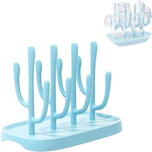 Baby Bottle Drying Rack Space Saving,Travel Bottle Drying Rack for Baby Bottles Accessories,Portable Bottle Drying Rack Bottle Holder for Baby(Blue).