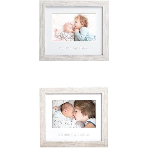 Bundle of Kate & Milo Rustic Me & My Sister Frame + Kate & Milo Rustic Me & My Brother Frame, Sibling Keepsake, Ideal Little or Big Brother or Big Sister Gift, Gender Neutral Nursery Decor