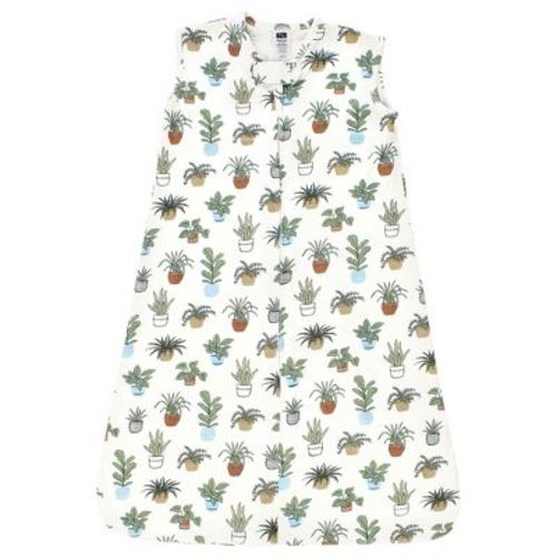 Hudson Baby Cotton Sleeveless Wearable Sleeping Bag, Sack, Blanket, Plants, 0-6 Months