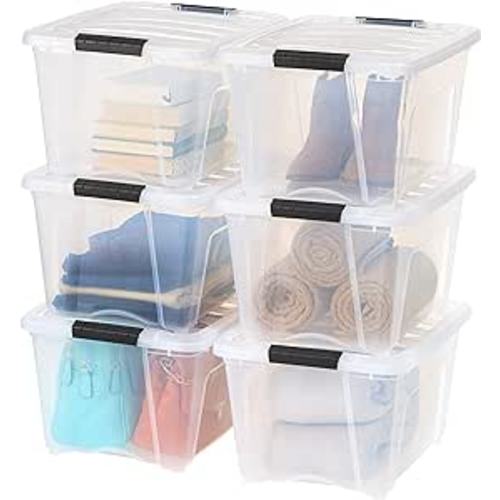 Amazon.com: IRIS USA 6 Pack 32qt Clear View Plastic Storage Bin with Lid and Secure Latching Buckles : Everything Else