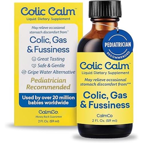 Colic Calm Infant Gripe Water for Colic, Helps Fussiness, Upset Stomach, and Baby Gas Relief, 2 fl oz (Pack of 1)