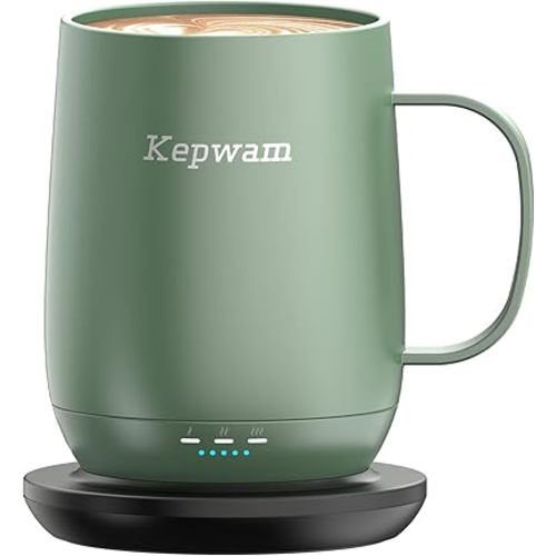 Self Heating Coffee Mug 2, 16oz Smart Heated Coffee Mug, 150 Min Battery Life - Hot up to 149℉ Temperature Control Coffee Mug Warmer, Gifts for Dad Mom (No APP)