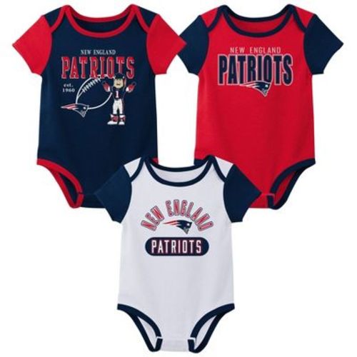 NFL New England Patriots Boys' White 3pk Bodysuit