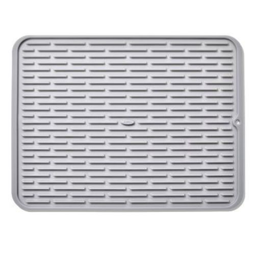 OXO Silicone Dish Drying Mat - Gray (Large): Dishwasher-Safe Drying Rack for Dishes, 16.9" x 12.5" Silicone Mat