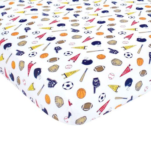 Hudson Baby Infant Boy Cotton Fitted Crib Sheet, Sports Fan, One Size