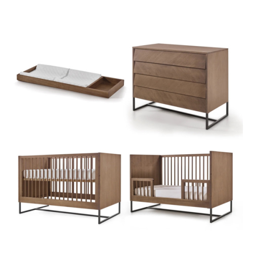 Noah Nursery Set in Walnut Solid Wood | Simply Nursery