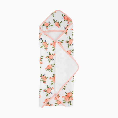 Little Unicorn Cotton Muslin & Terry Infant Hooded Towel - Watercolor Roses
