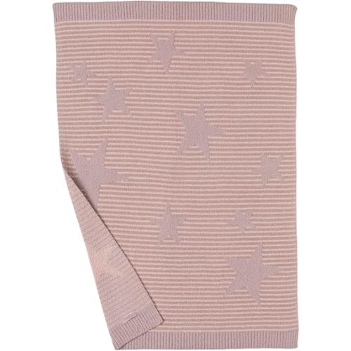 Barefoot Dreams CozyChic Cotton Star Stroller Blanket, 30" X 40" (Faded Rose)