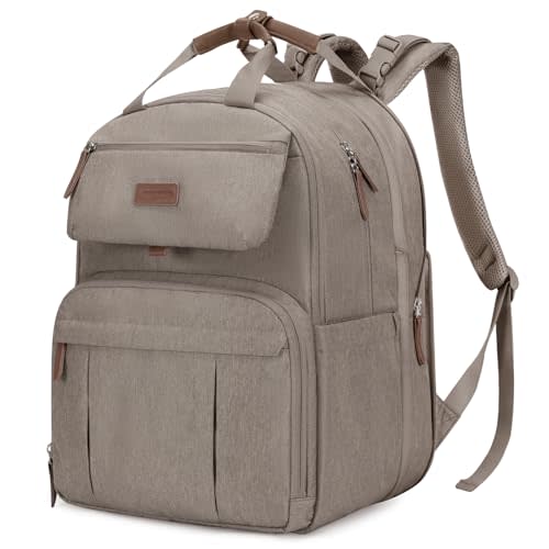 mommore Diaper Bag Backpack, Large Diaper Bag Expandable for 2 Kids/Twins, Durable Baby Bag with Changing Pad, Water Resistant Travel Diaper Backpack for Mom Dad