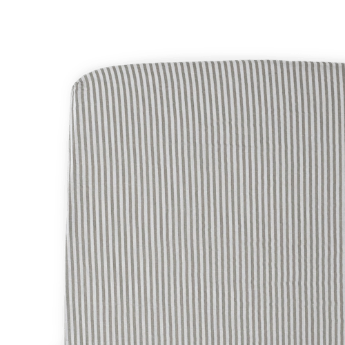 Cotton Muslin Crib Sheet - Grey Stripe