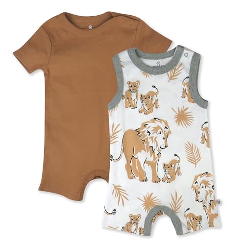 HonestBaby Multipack Short Romper Sets and Dresses 100% Organic Cotton for Infant Baby, Toddler
