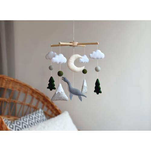Loch Ness Baby mobile, cryptid Champ nursery mobile,  cryptozoology baby crib mobile, felt mobile