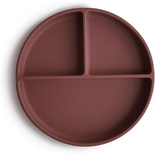 mushie Silicone Suction Plate | BPA-Free Non-Slip Design (Woodchuck)
