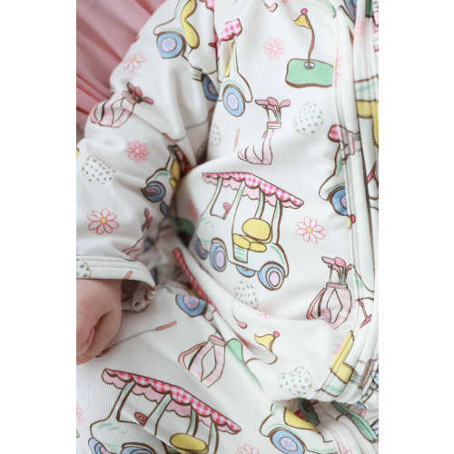 Country Club Cuties Ruffle Zipper Footie | Pink