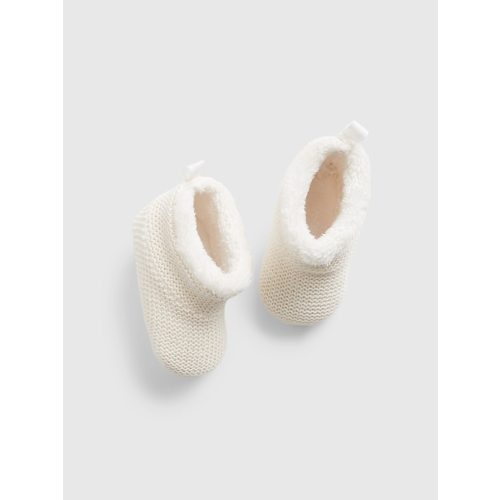 Baby Sherpa Boots in ivory frost beige, size: 3-6 M