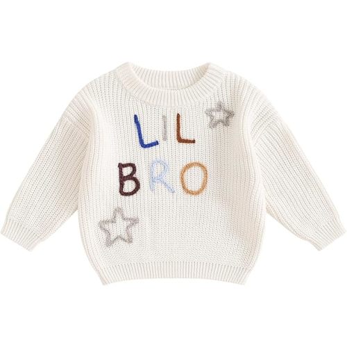 Big Brother Little Brother Matching Outfit Big/Lil Bro Chunky Sweater Knitted Sweatshirt Cute Fall Winter Outfits