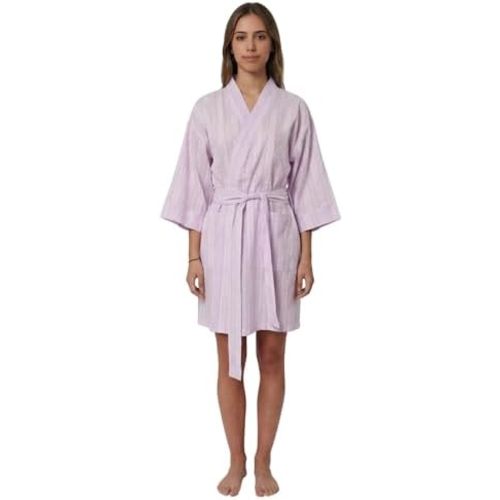 Lightweight Cotton Kimono Robe for Women, Soft Short Knit Bathrobes