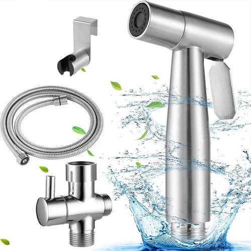 Bidet Sprayer for Toilet, Handheld Cloth Diaper Sprayer, Bathroom Jet Sprayer Kit Spray Attachment with Hose, Stainless Steel Easy Install Great Water Pressure for Bathing Pets, Feminine Hygiene