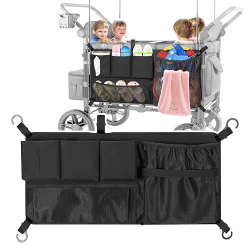 Stroller Wagon Cargo Net Universal Wagon Accessories Compatible with Wonderfold All W-Series Models,Partition Pockets Mesh Cargo Nets Organizer for Storage