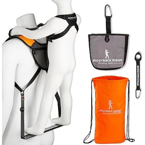 Piggyback Rider Toddler Carrier Backpack - SCOUT Standing Toddler Backpack Carrier for Events & Travel, Complete Parent & Child Set with Secure Safety Harness for Ages 2-4, Toddler Carrier Up to 50lbs