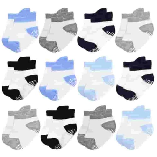 Non-Slip Baby Socks Infant Girls Boys Ankle Anti Slip Socks With Grips For 0-12 Month Toddler 1-5 Years Kids