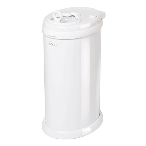 Ubbi Steel Diaper Pail, Odor Locking, No Special Bag Required, Award-Winning, Registry Must-Have, White