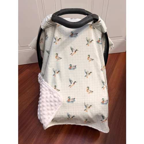 Newborn Car Seat Cover Duck Theme Wildlife Nursery Gift Baby Shower Boy Car Seat Canopy Girl Infant Seat Blanket Cover Custom Baby Gift