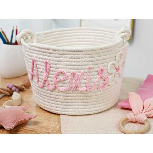 Personalized Baby Shower Gift Basket, Rope Cotton Baby Gift Basket, Baby Gift Basket, Toy Basket, Newborn Gift, Baby Name Gift,Easter Basket