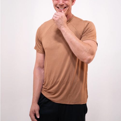 The Cameron Unisex Nursing and Skin to Skin Shirt in Caramel – Lila