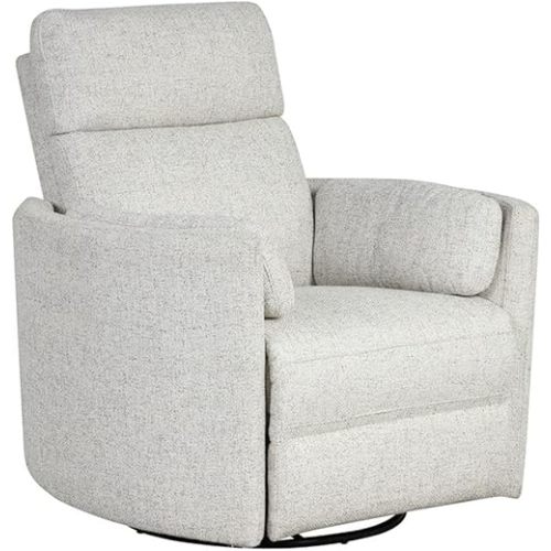 Pemberly Row Fabric Power Swivel Glider Recliner in Fossil Finish